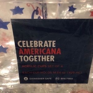 Kohl's Patriotic Acrylic Cups in Red, Blue, White - Set of 4